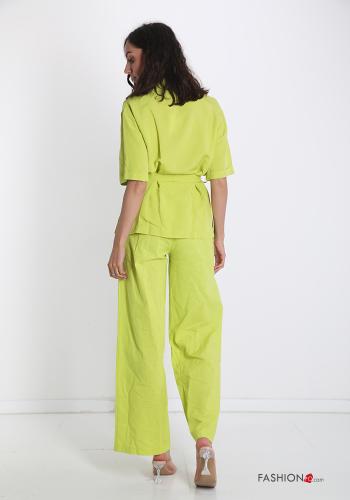 Tailleur in Lino  con cintura con tasche - ph 2