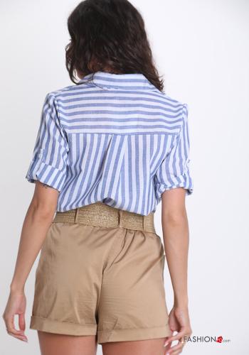 Camisa de Algodón  con bolsillos Estampado a rayas - ph 2