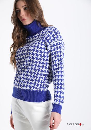 Hahnentritt Muster Rollkragen- Strickpullover - ph 3