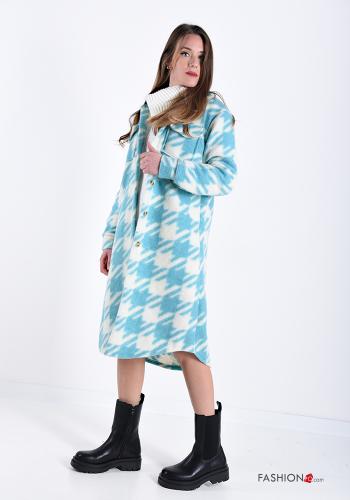 Camisa de Mezcla de Lana  con botones con bolsillos Estampado pata de gallo - ph 3