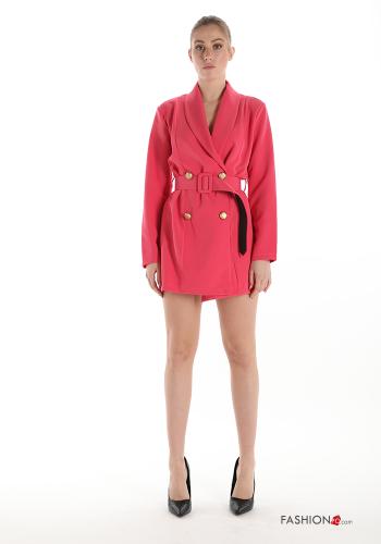 Vestido  con botones doble botonadura con cinturón - ph 1