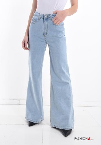 Jeans en Coton évasé avec poches - ph 1