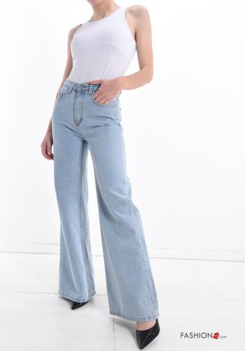 Jeans en Coton évasé avec poches - ph 5