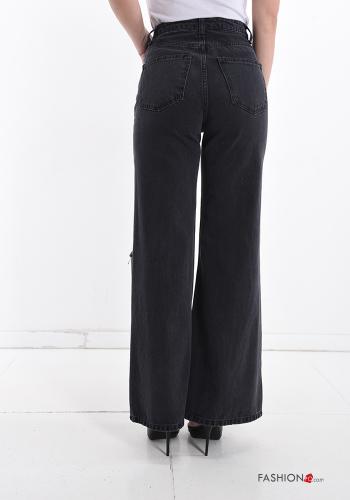 flared Cotton Jeans with pockets - ph 2