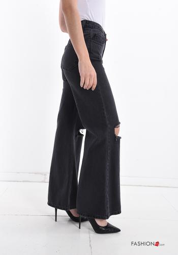 flared Cotton Jeans with pockets - ph 3
