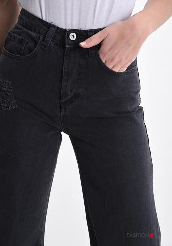 flared Cotton Jeans with pockets - ph 4