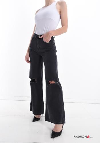 flared Cotton Jeans with pockets - ph 5
