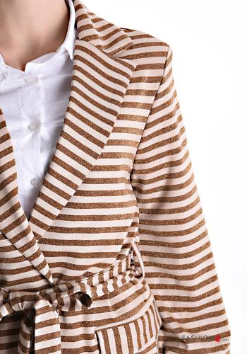 Streifenmuster Lurex Jacke mit Gürtel - ph 4