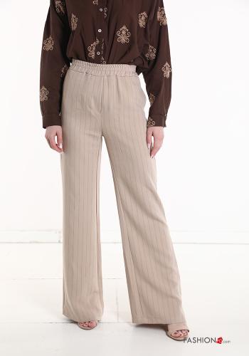 Streifenmuster Hose mit Taschen mit gummizug - ph 1