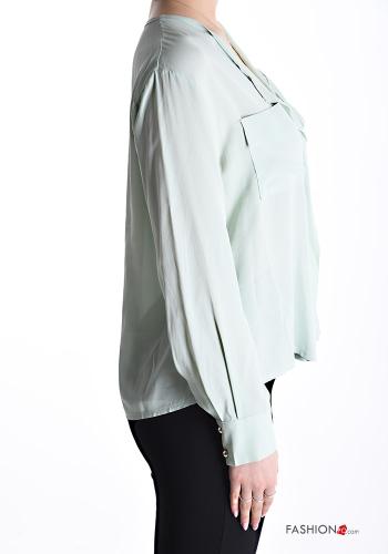 Blouse avec poches à col en V - ph 3