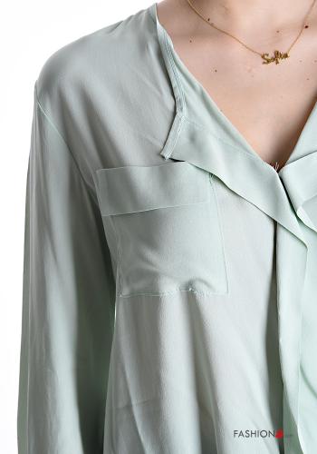 Blouse avec poches à col en V - ph 4