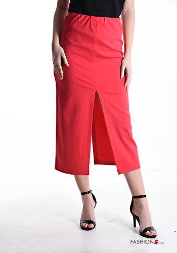Skirt with elastic with split