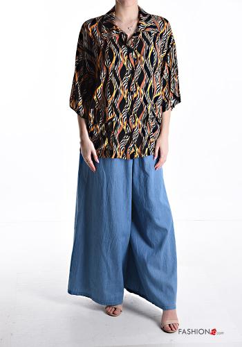 Camicia Fantasia optical con bottoni maniche a tre quarti - ph 5