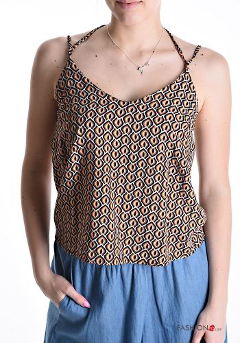Top scollato sulla schiena Fantasia geometrica