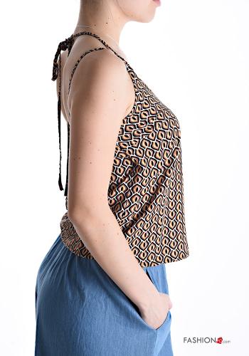Top scollato sulla schiena Fantasia geometrica - ph 3