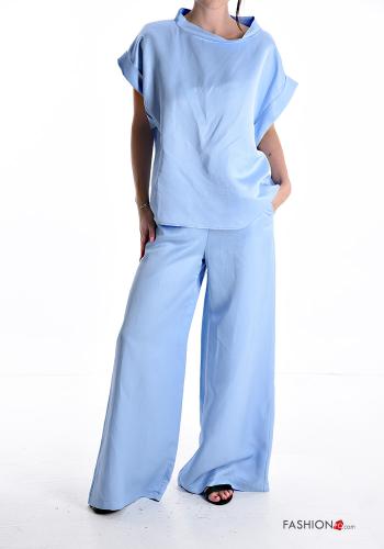 Blusa in Lino maniche corte girocollo