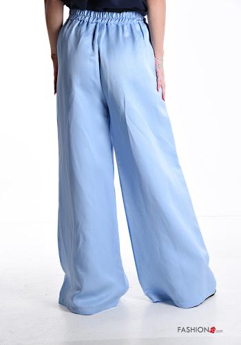ausgestellte Hose aus Leinen mit Taschen mit gummizug - ph 2