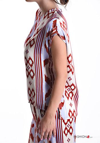 Blusa maniche corte girocollo Fantasia geometrica - ph 3