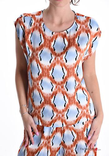 Blouse manches courtes col rond Imprimé abstrait - ph 1