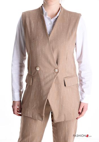 Striped lurex Gilet with buttons - ph 1