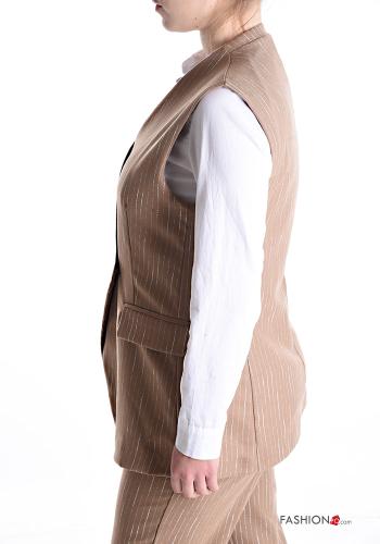 Striped lurex Gilet with buttons - ph 3