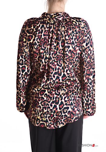Tiermuster Bluse mit Schleife - ph 2