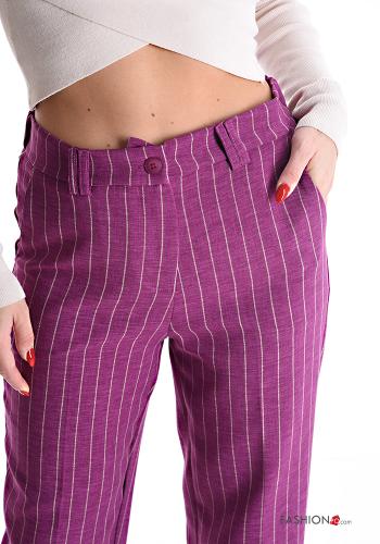 Streifenmuster Hose mit Taschen - ph 4