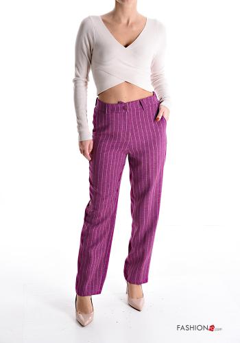 Streifenmuster Hose mit Taschen - ph 5