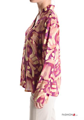Blusa Fantasia astratta scollo a V - ph 3