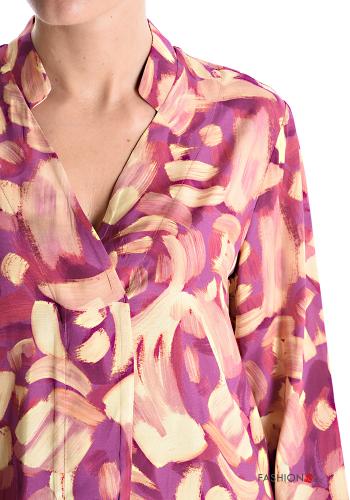 Blusa Fantasia astratta scollo a V - ph 4