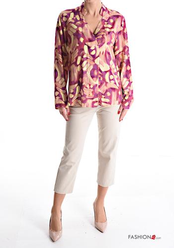 Blusa Fantasia astratta scollo a V - ph 5