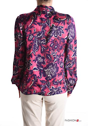 Blumenmuster Bluse mit Schleife - ph 2
