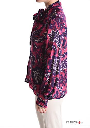 Blumenmuster Bluse mit Schleife - ph 3