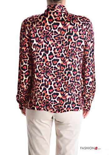 Tiermuster Bluse mit Schleife - ph 2