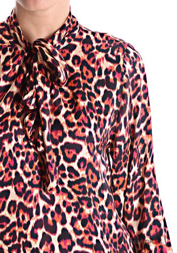 Tiermuster Bluse mit Schleife - ph 4