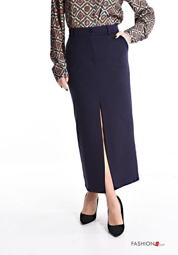 Longuette Skirt with buttons with split with pockets