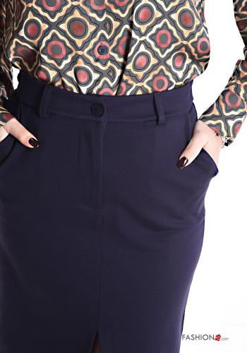 Longuette Skirt with buttons with split with pockets - ph 4