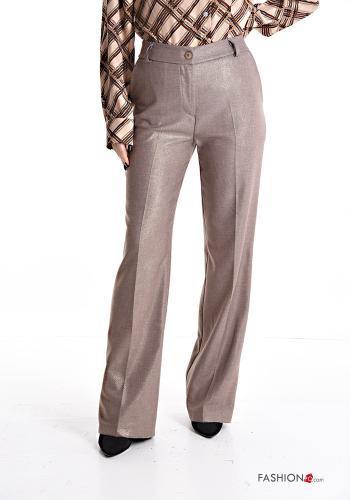 glänzende Hose mit Knöpfen mit Taschen - ph 1