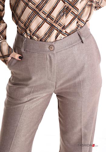 glänzende Hose mit Knöpfen mit Taschen - ph 4