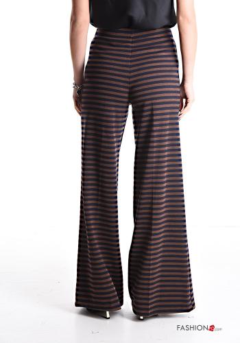 Streifenmuster Lurex wide leg Hose mit gummizug - ph 2