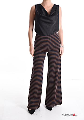 Streifenmuster Lurex wide leg Hose mit gummizug - ph 5