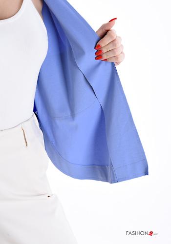 raw hem finish Cotton Cardigan with pockets - ph 6