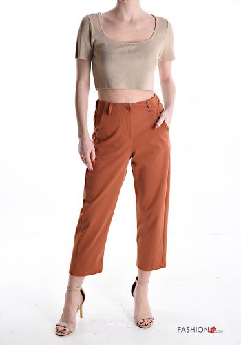 Cotton Trousers with elastic with zip with buttons with pockets - ph 5