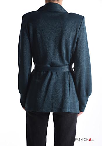 Lurex lange ärmel Jacke ohne Futter mit stoffgürtel - ph 2