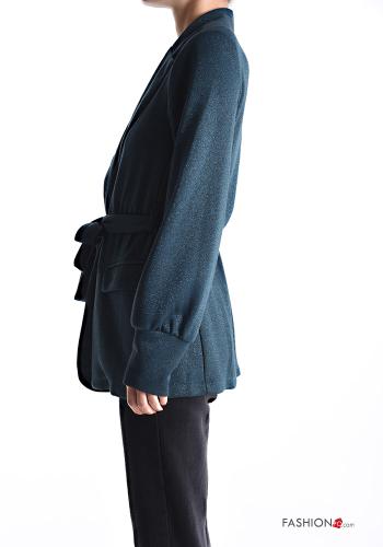 Lurex lange ärmel Jacke ohne Futter mit stoffgürtel - ph 3
