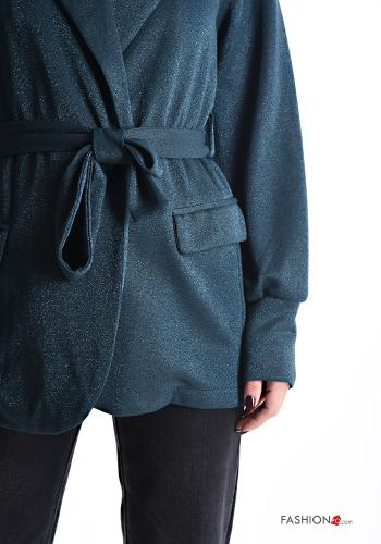 Lurex lange ärmel Jacke ohne Futter mit stoffgürtel - ph 4