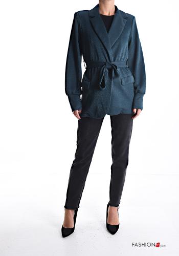 Lurex lange ärmel Jacke ohne Futter mit stoffgürtel - ph 5