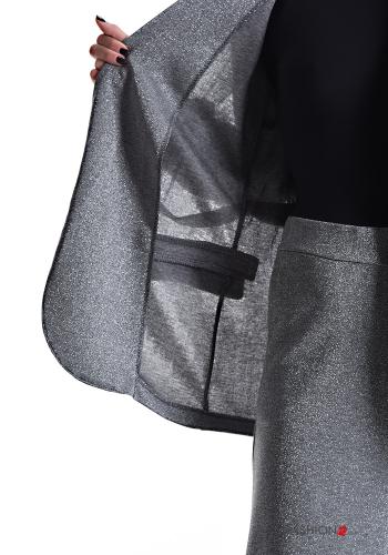 lurex long sleeve Suit with fabric belt with elastic without lining - ph 5