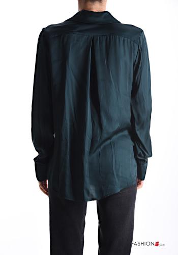 Satin mit kragen lange ärmel Hemd mit Knöpfen - ph 2
