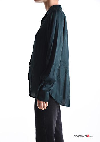Satin mit kragen lange ärmel Hemd mit Knöpfen - ph 3